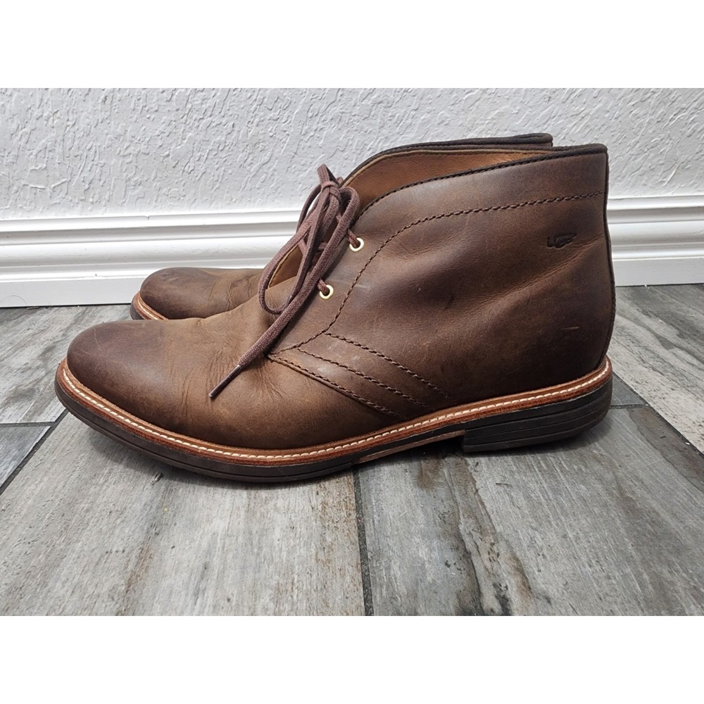 UGG MEN DAGMANN GRIZZLY CHUKKAS SLIP ON LEATHER SHOE US 10.5